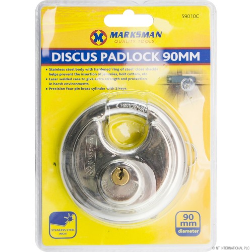 90mm S/S Disc Padlock