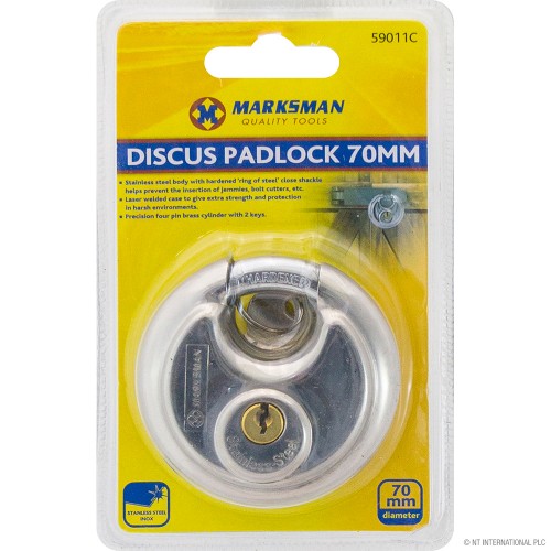 70mm S/S Disc Padlock