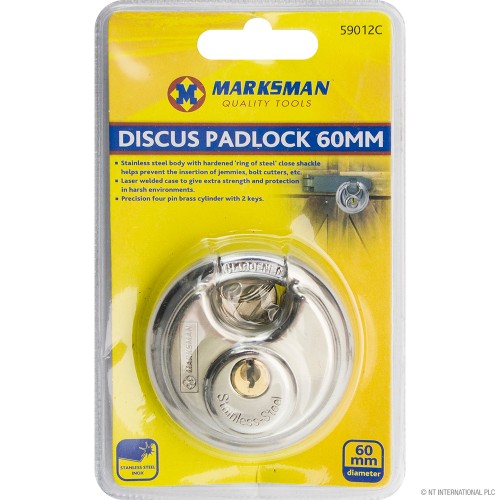 60mm S/S Disc Padlock