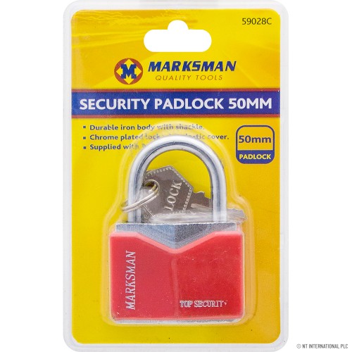 50mm Iron Security Padlock - Red