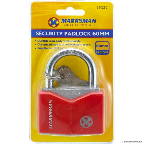 60mm Iron Security Padlock - Red