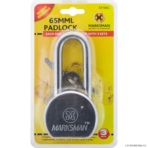 65mm S/S Long Beam Round Padlock