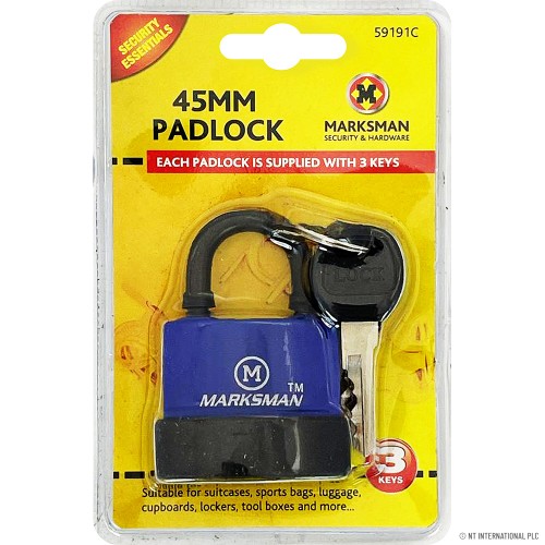 45mm Waterproof Padlock - Blue