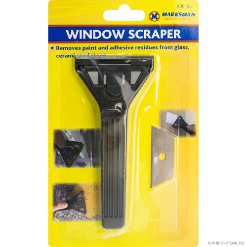 Window Scraper With Spare Blade - Black