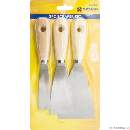 3pc Scraper Set - Wood handles