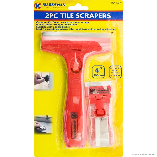 2pc Tile Scrapper with 6 Spare Blades