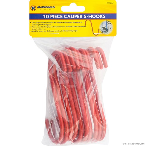 10pc Caliper S-Hooks - Red