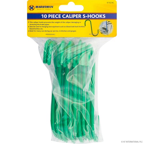 10pc Caliper S-Hooks - Green