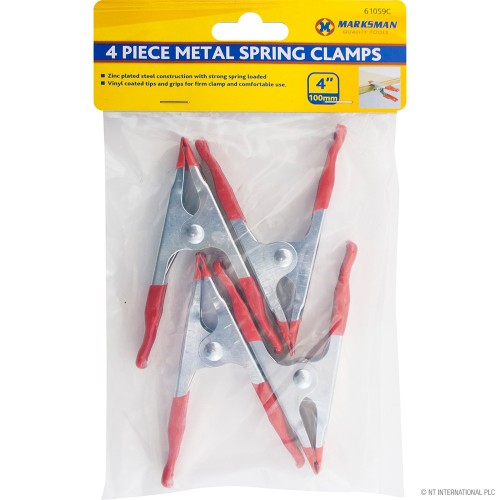 4pc Metal Spring Clamps