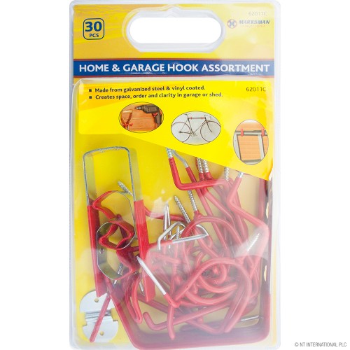 30pc Home and Garage Hook Assortment