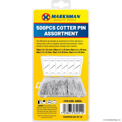 500pc Cotter Pin Assortment