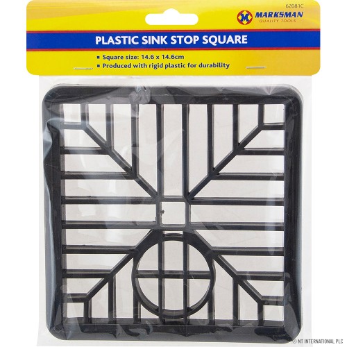 Plastic Sink Stop Square - Black