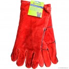 Red Leather Welders Gauntlets