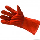 Red Leather Welders Gauntlets