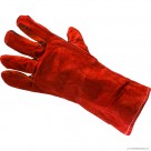 Red Leather Welders Gauntlets