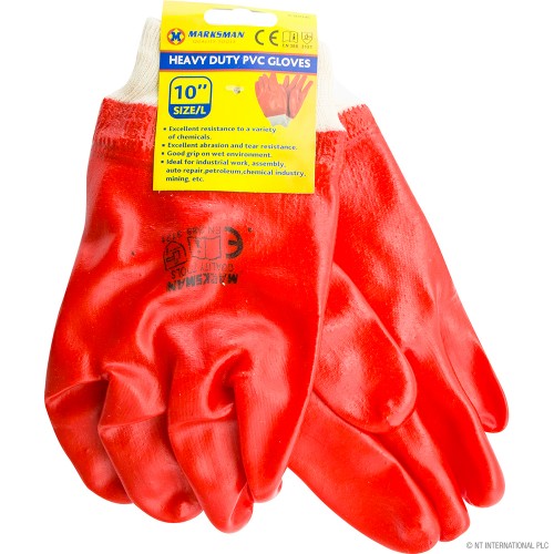 Red PVC Gloves 10