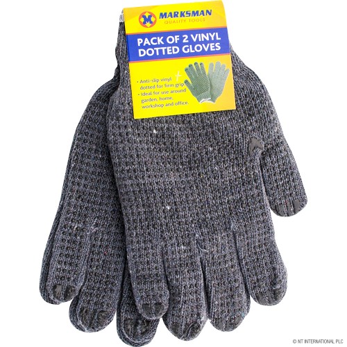 2pk Vinyl Dotted Grey Gloves