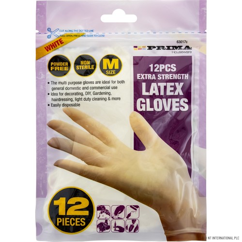 18pk Latex Gloves, Medium