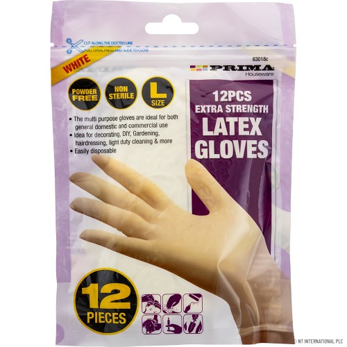 18pk Latex Gloves, Large