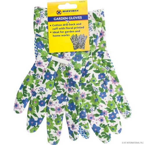 Floral Cotton Garden Gloves