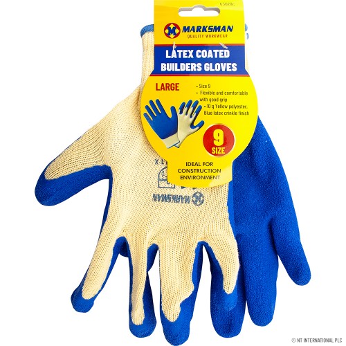 Size 9 High Grade Latex Coated Gloves - L