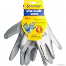 Size 8 White / Grey Nitrile Coated Gloves - M