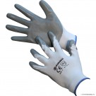 Size 8 White / Grey Nitrile Coated Gloves - M