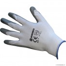 Size 8 White / Grey Nitrile Coated Gloves - M