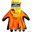 Size 8 Orange Latex Coated Winter Gloves - M