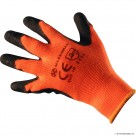 Size 8 Orange Latex Coated Winter Gloves - M