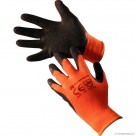 Size 10 Orange Latex Coated Winter Gloves - X