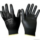 Size 7 Black PU Coated Builder Gloves - S