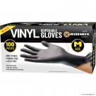 Black Vinyl Powder Free Gloves - Medium