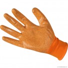 Size 9 Orange Nitrile Coated Gloves - L