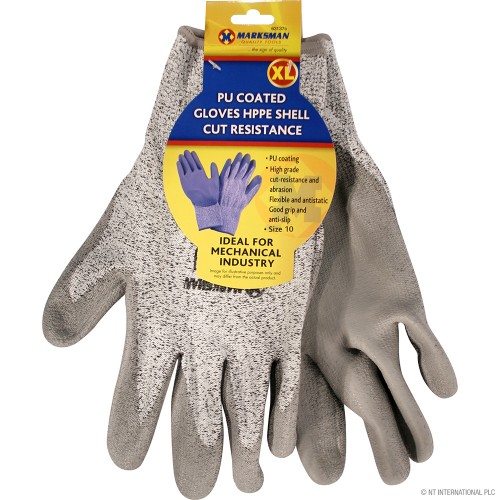 Size 10 PU Coated Cut Resistance Gloves - XL