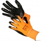 Size 9 Orange / Black Nitrile Coated Gloves -