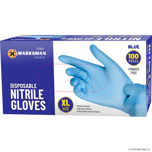 Blue Nitrile Gloves Powder Free - X Large