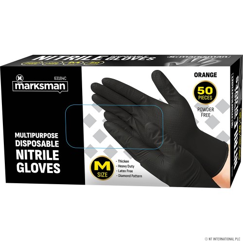 Diamond Black Nitrile Gloves Powdder Free- Me