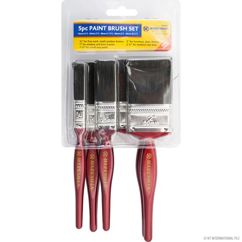 5pc Paint Brush Set - Cherry Red