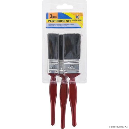 3pc Paint Brush Set - Cherry Red