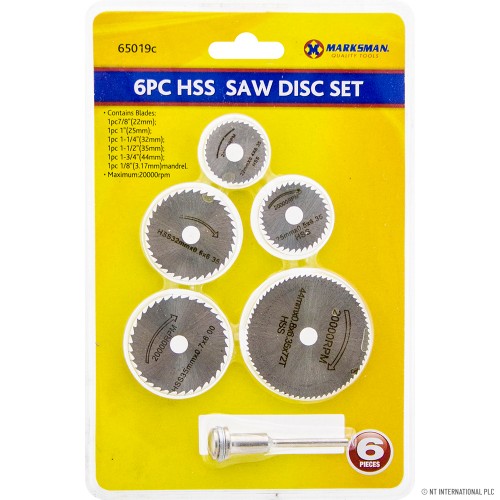 6pc HSS Saw Disc Set