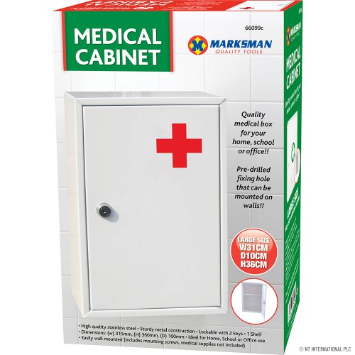Steel Medicine Cabinet Box - 21.5x32x8cm