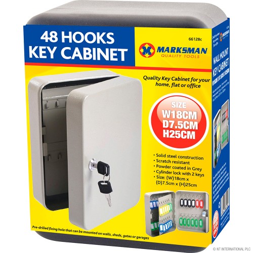 48 Hook Key Cabinet Box - 18x7x25cm
