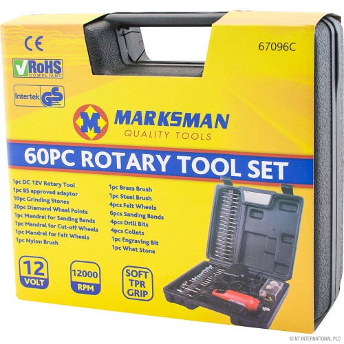 60pc Rotary Tool Set - 12V