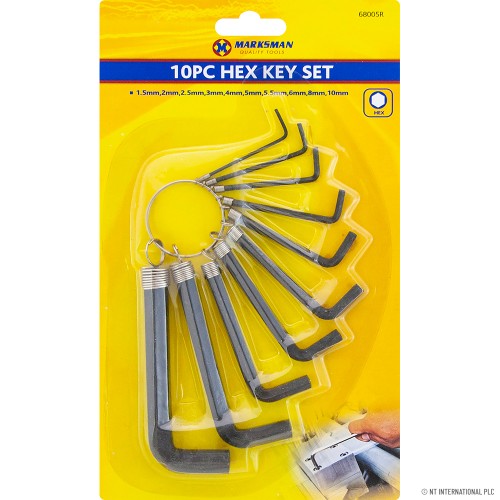 10pc Hex Key Set - Metric