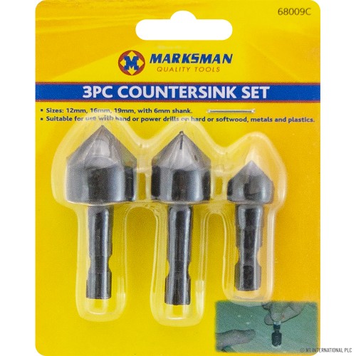 3pc Counter Sink Set - 12/16/19mm