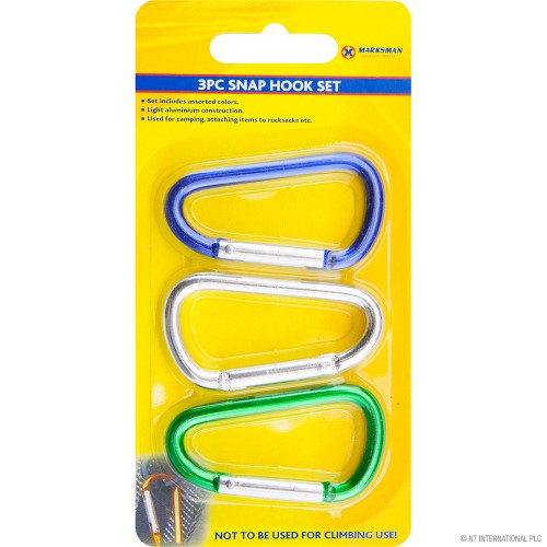 3pc Snap Hook Set On Card