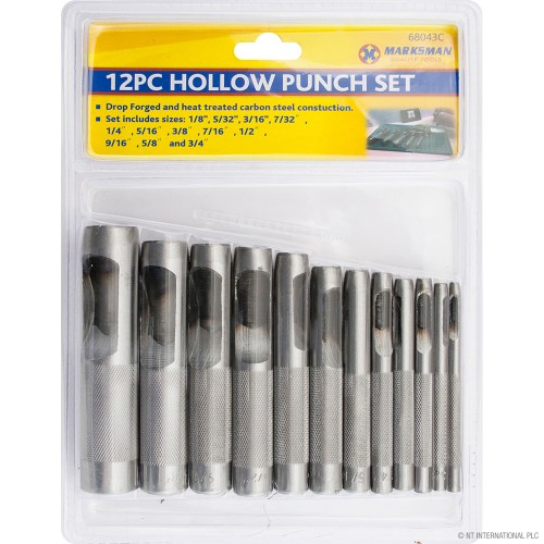 12pc Hollow Punch Set