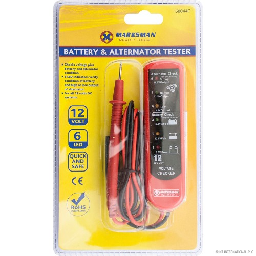 12v Battery & Alternator Tester - 6 LED