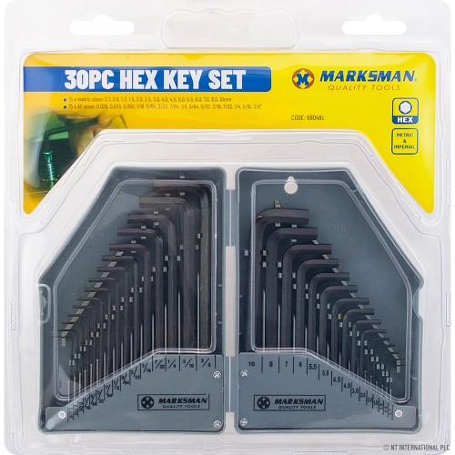 30pc Hex Key Set - Metrix / Imperial